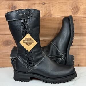 Harley Davidson Women's Melia Welted 10-Inch Motorcycle Boots D85054 size 10 M